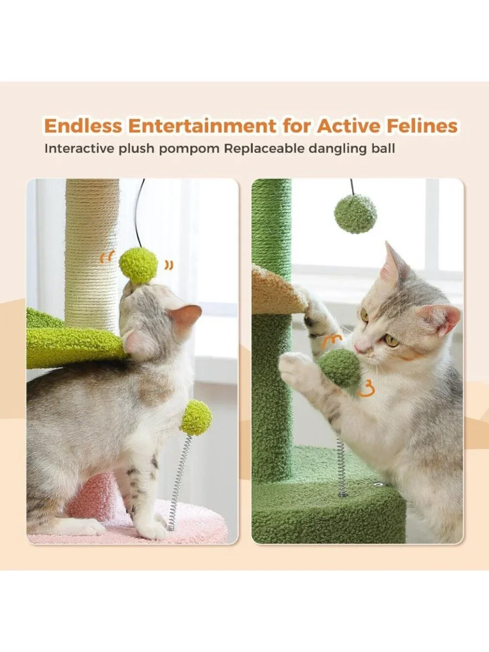 New 32-Inch Purple Flower Cat Tree Tower with Scratching Post - Condo for Cats